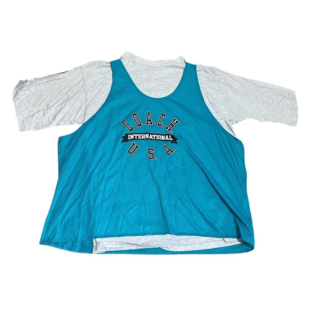 APS Vintage Athleticwear 80s COACH International USA Mesh Tank Shirt size XL